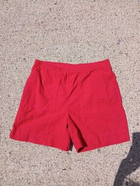 Vintage 100% Cotton Red Shorts With Pockets Size L